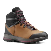 chaussures trekking cuir imperméables - mt100 hyb - femme haute - forclaz