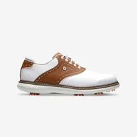 chaussures golf footjoy traditions homme - blanc & marron - footjoy