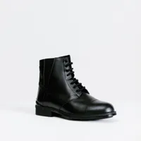 boots équitation lacets cuir femme - 500 noires - fouganza