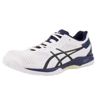 chaussures de volley-ball asics homme gel spike 4 blanches, bleues et jaunes - asics