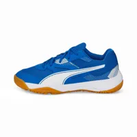 chaussures de handball enfant - puma solarflash bleu/blanc - puma