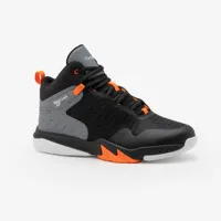 chaussures de basketball enfant - ss500 high jr noir orange - tarmak