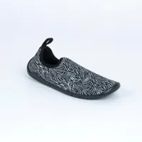 chaussures aquatiques aquagym gymshoe noir beige zebré - nabaiji