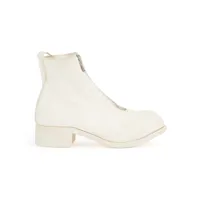 guidi front zip ankle boots - blanc