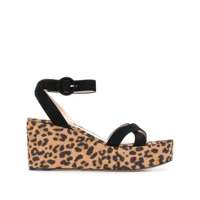 gianvito rossi sandales à imprimé léopard - noir