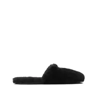 prada chaussons à plaque logo - noir