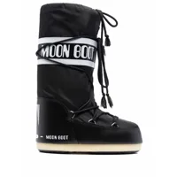 moon boot kids bottines lacées à logo - noir