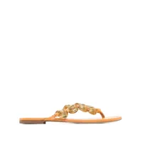tory burch sandales ornées de perles à bout ouvert - orange