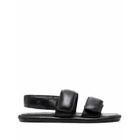 nanushka sandales matelassées à attache scratch - noir