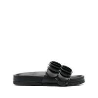 rabanne sandales à détail de disque - noir