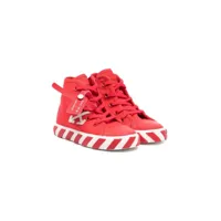 off-white kids baskets montantes vulcanized - rouge