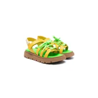 marni kids sandales en cuir à lacets - jaune