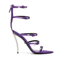 versace sandales pin-point 130 mm en cuir - violet