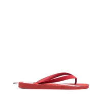 thom browne tongs à rayures - rouge