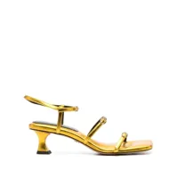 proenza schouler sandales métallisées 70 mm à bride cheville - jaune