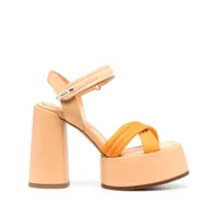 premiata sandales plateforme à brides croisées - orange