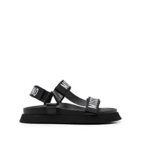 moschino sandales à logo en jacquard - noir