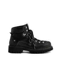 dsquared2 leather hiking boots - noir