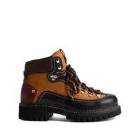 dsquared2 panelled leather hiking boots - marron