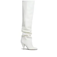 proenza schouler bottes cone slouch over the knee 100 mm - blanc