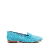 blue bird shoes mocassins en cuir à design perforé - bleu