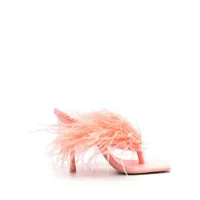 cult gaia sandales 115 mm à détails de plumes - rose