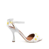 malone souliers sandales à appliqués fleur - blanc