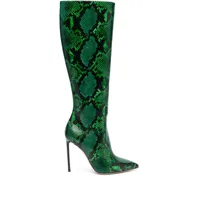 bally bottes en cuir à imprimé peau de serpent - vert