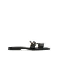 doucal's sandales fibbia en cuir à boucle - noir