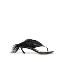 lanvin sandales feather swing 65 en cuir - noir