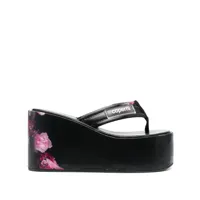 coperni sandales compensées à fleurs 47 mm - noir