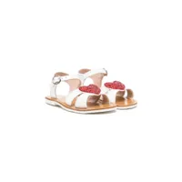 sophia webster mini sandales en cuir artificiel à patch cœur - blanc