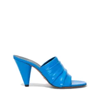 proenza schouler sandales en cuir à fronces 85 mm - bleu