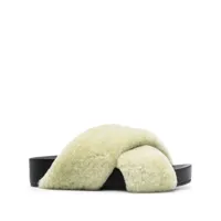 jil sander sandales en peau lainée à brides croisées - vert