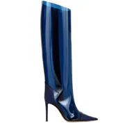 alexandre vauthier bottes en cuir à design iridescent 105 mm - bleu