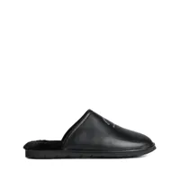 karl lagerfeld chaussons en cuir à logo imprimé - noir