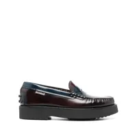 tod's chaussons slipper en cuir - rouge