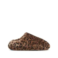 apparis chaussons astro à imprimé léopard - marron