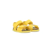 dolce & gabbana kids sandales en cuir à ornements de strass - jaune
