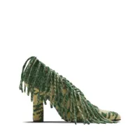 burberry escarpins frangés à motif abstrait 100 mm - vert