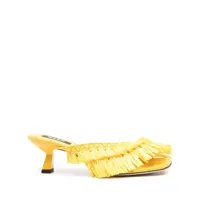 msgm sandales à détails de franges 50 mm - jaune