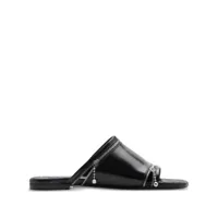burberry sandales en cuir à détail de zip - noir