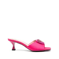 love moschino mules satiné 65 mm à bout ouvert - rose