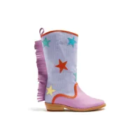 stella mccartney kids bottines frangées à patch étoile - violet