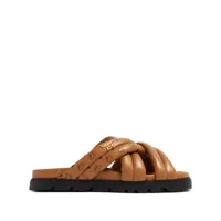 mcm sandales à imprimé visetos - marron