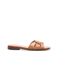 doucal's sandales en cuir à découpes - marron