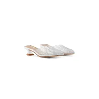 nicoli sandales fausta à ornements de cristal - blanc
