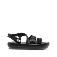 premiata sandales en cuir à étiquette logo - noir