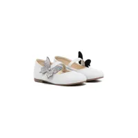 babywalker butterfly-appliqué metallic ballerina shoes - argent