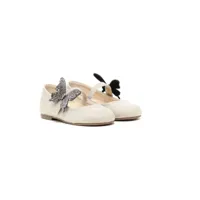 babywalker butterfly-appliqué metallic ballerina shoes - or